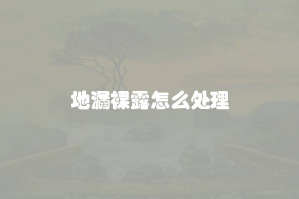 地漏裸露怎么处理