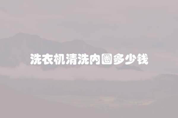 洗衣机清洗内圈多少钱