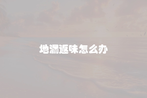 地漏返味怎么办