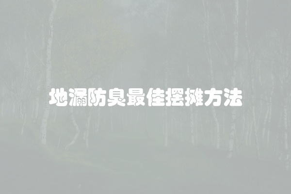 地漏防臭最佳摆摊方法