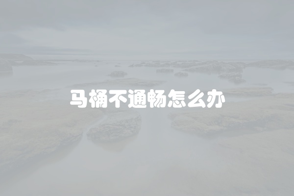 马桶不通畅怎么办