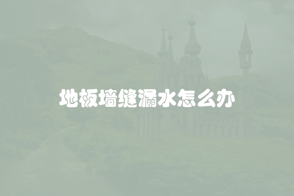 地板墙缝漏水怎么办