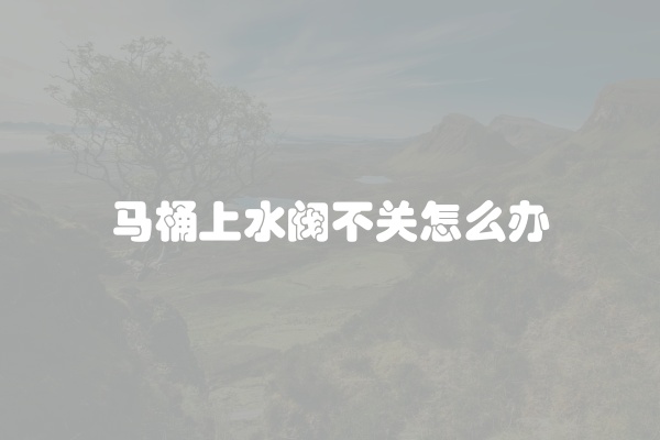 马桶上水阀不关怎么办