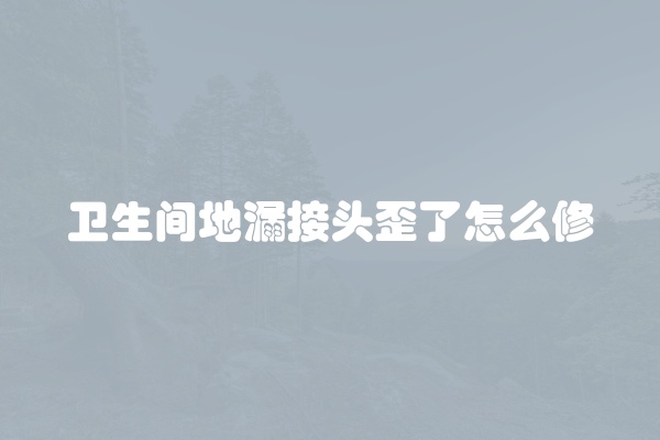 卫生间地漏接头歪了怎么修