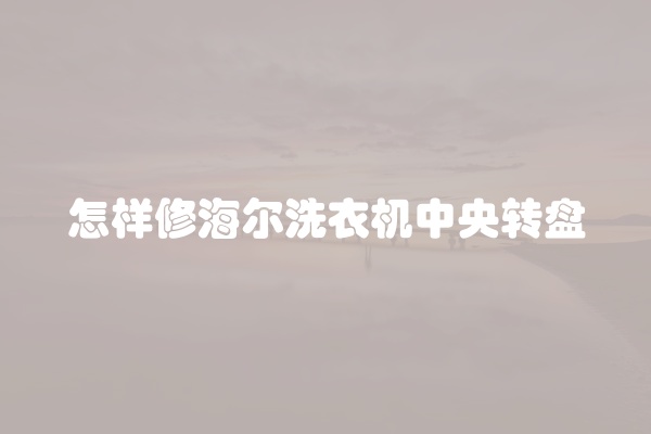 怎样修海尔洗衣机中央转盘