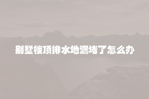 别墅楼顶排水地漏堵了怎么办