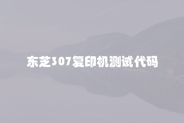 东芝307复印机测试代码