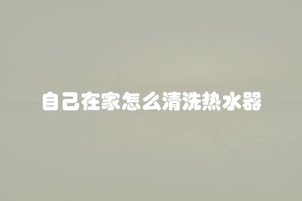 自己在家怎么清洗热水器
