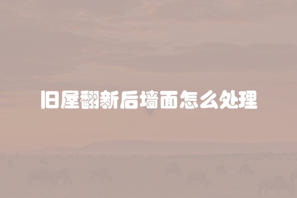旧屋翻新后墙面怎么处理