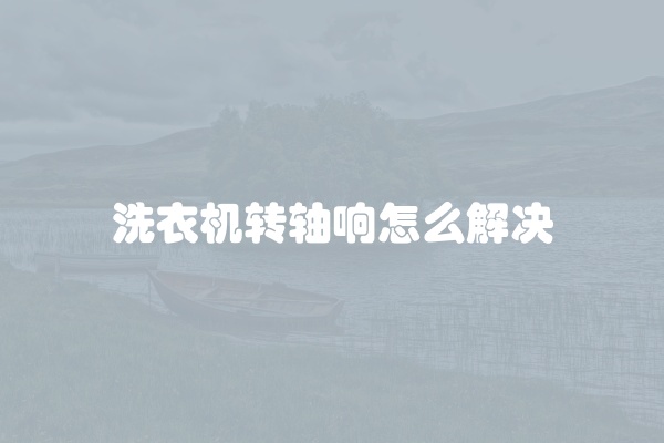 洗衣机转轴响怎么解决