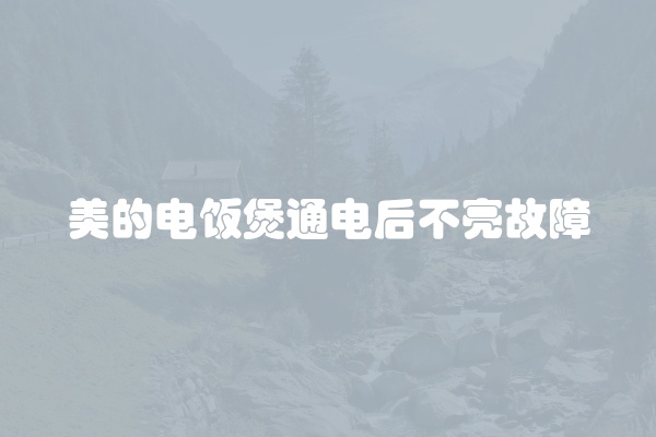 美的电饭煲通电后不亮故障