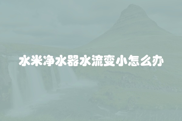 水米净水器水流变小怎么办