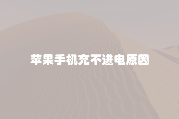 苹果手机充不进电原因