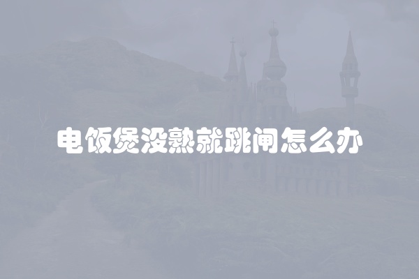 电饭煲没熟就跳闸怎么办