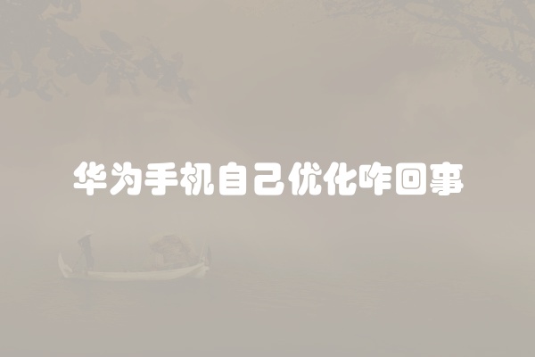 华为手机自己优化咋回事
