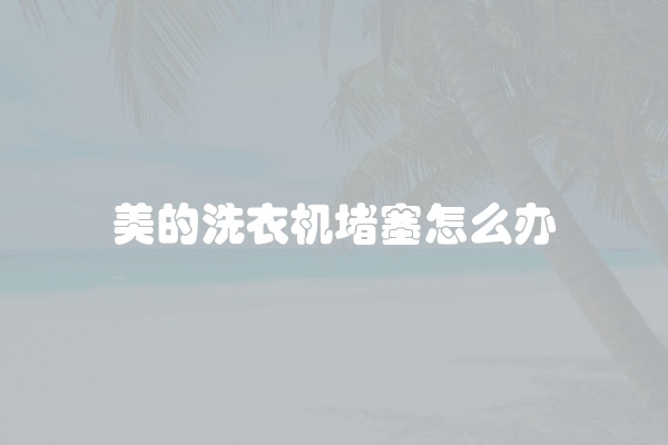 美的洗衣机堵塞怎么办