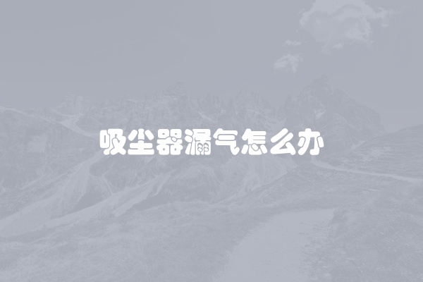 吸尘器漏气怎么办