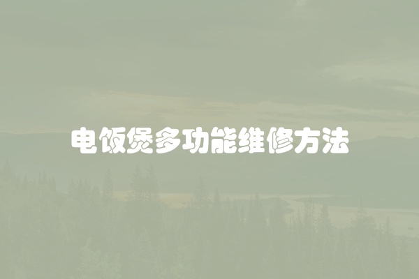 电饭煲多功能维修方法