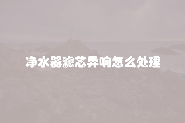 净水器滤芯异响怎么处理