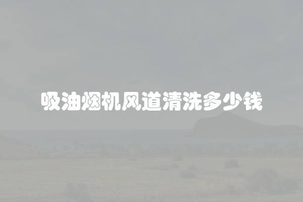 吸油烟机风道清洗多少钱