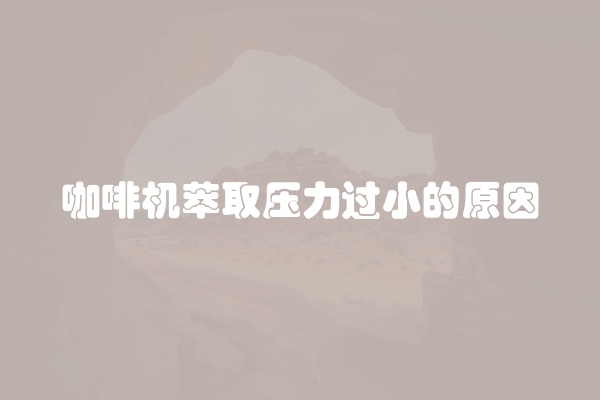 咖啡机萃取压力过小的原因