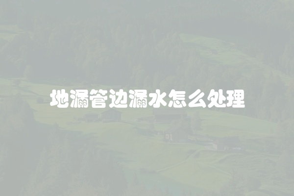 地漏管边漏水怎么处理
