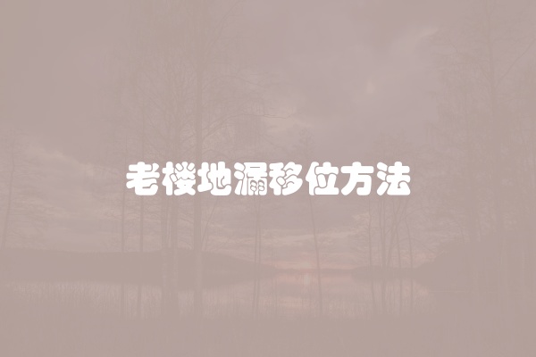 老楼地漏移位方法
