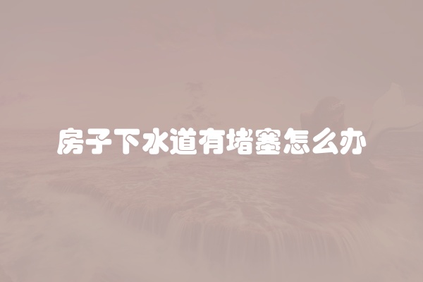 房子下水道有堵塞怎么办
