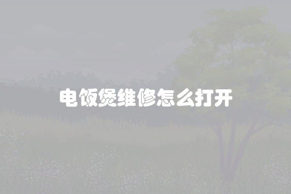 电饭煲维修怎么打开