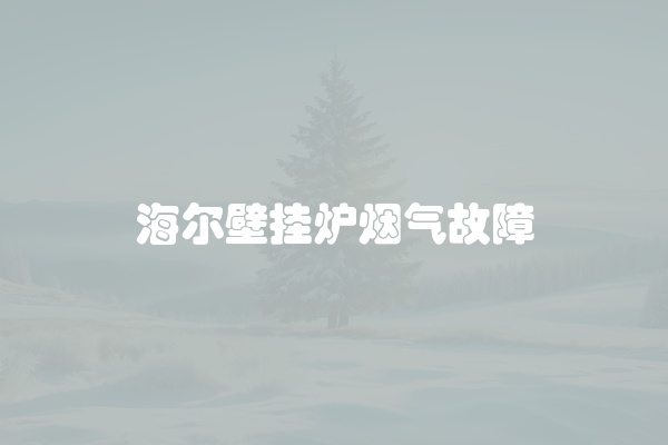 海尔壁挂炉烟气故障