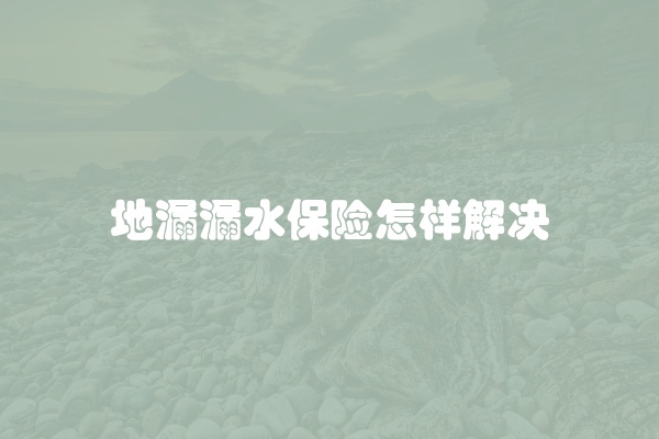 地漏漏水保险怎样解决