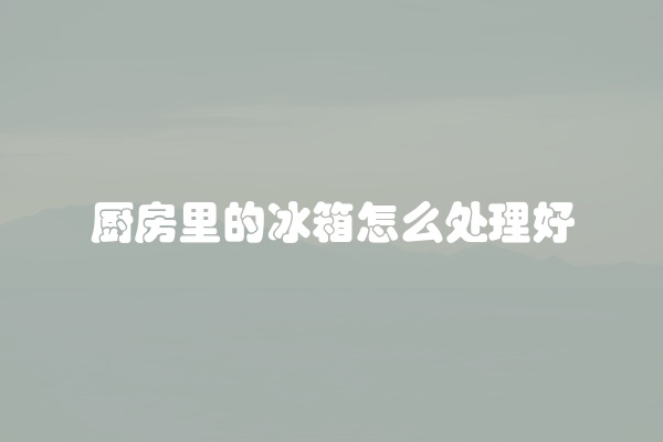 厨房里的冰箱怎么处理好