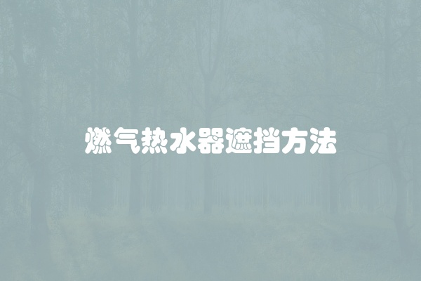 燃气热水器遮挡方法