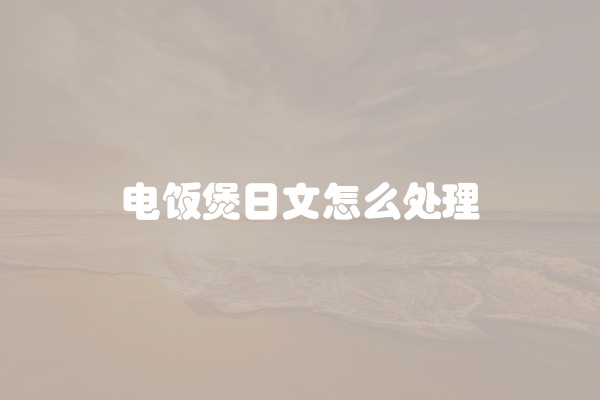 电饭煲日文怎么处理