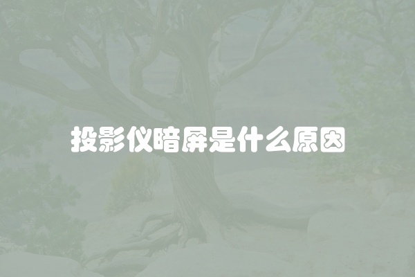 投影仪暗屏是什么原因