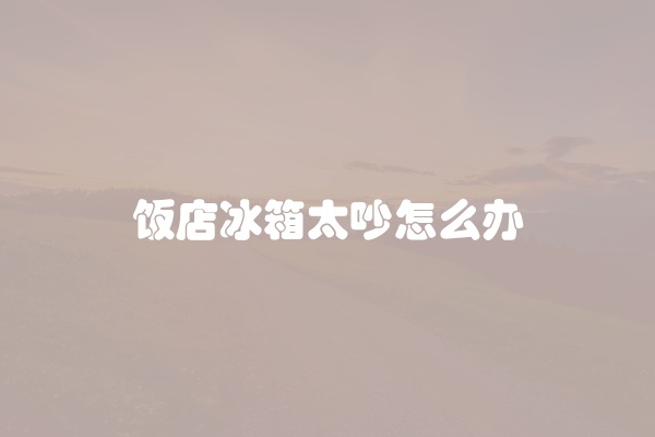 饭店冰箱太吵怎么办