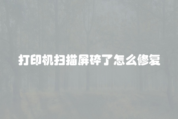 打印机扫描屏碎了怎么修复
