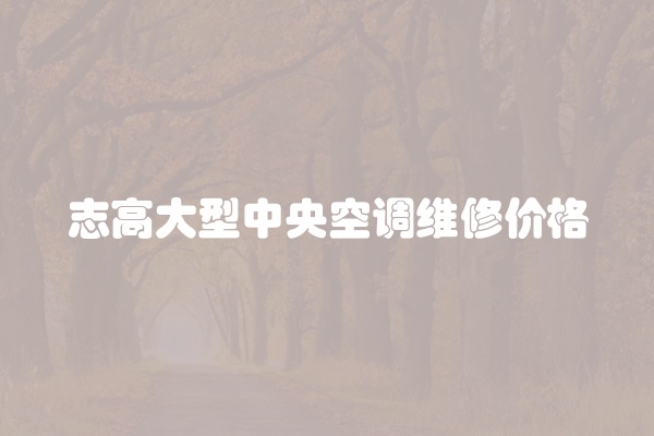 志高大型中央空调维修价格