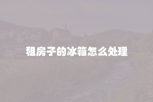租房子的冰箱怎么处理