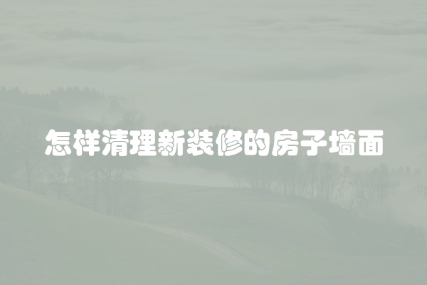 怎样清理新装修的房子墙面