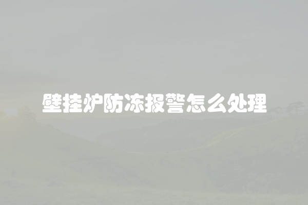 壁挂炉防冻报警怎么处理
