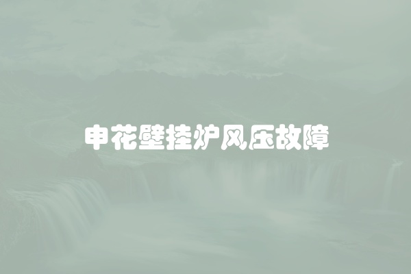 申花壁挂炉风压故障