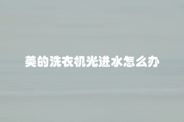 美的洗衣机光进水怎么办