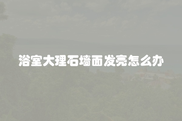 浴室大理石墙面发亮怎么办