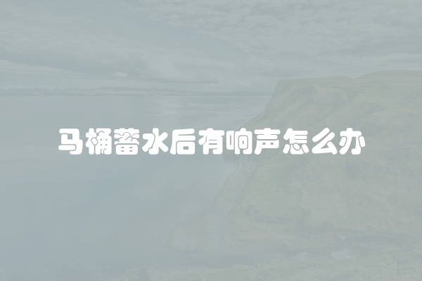 马桶蓄水后有响声怎么办