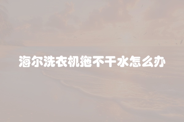 海尔洗衣机拖不干水怎么办