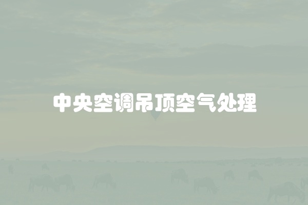 中央空调吊顶空气处理