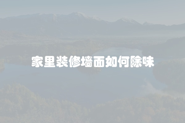家里装修墙面如何除味