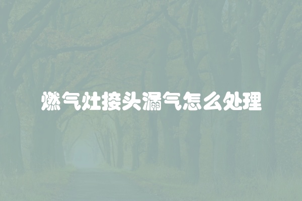 燃气灶接头漏气怎么处理