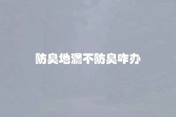 防臭地漏不防臭咋办